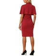 thumbnail image 3 of INSPIRE CHIC Elegant Business Dresses for Women's Double Breasted Two Pieces Cape and Dress Sets S Red, 3 of 6