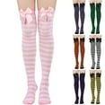 thumbnail image 4 of Women's Bowknot Over-the-Knee Stockings, Stretchy Long Socks with Decorative Bow, Fashionable Thigh High Socks, Orange-Yellow, 4 of 4