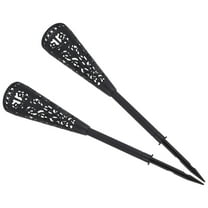 Black Plastic Cemetery Vase with Stake for Decor 2 Pcs 6.3 Inches