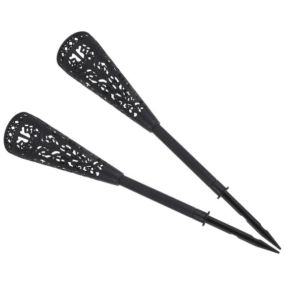 Black Plastic Cemetery Vase with Stake for Decor 2 Pcs 6.3 Inches