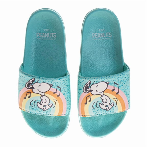 Peanuts Snoopy Dual Size Slide Sandals (Little Kid Big Kid), BLUE, Size: 13-1