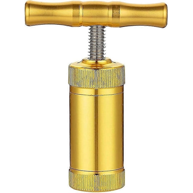 Pollen Press with T-Handle - Heavy Duty Pollen Press - Portable Metal Tobacco Press - T-Shaped Press Tool for Rosin Press and Kief Press