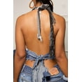 thumbnail image 2 of FRAYED TIE HALTER DENIM VEST, 2 of 5