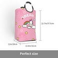 thumbnail image 3 of Waterproof Collapsible Laundry Hamper, Pink Dream Unicorn Aluminum Handle Laundry Bag Storage Basket, 50L, 3 of 6