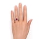thumbnail image 3 of JeenMata Anillo de Compromiso Halo de 4 Puntas: Rubí y Moissanita de Corte Redondo de 1,2 TCW Creados en Lab: Hermoso Anillo de Compromiso con Pavé Cruzado; Baño de Oro Blanco de 18 K sobre Plata, 3 of 6