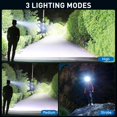 thumbnail image 3 of Rechargeable Led Headlamp 2Pack, 99000 Lumen Super Bright  Lamp with 3 Modes & 90? Adjustable, Brightest Headlamp 30H Long Runtime,   Headlamps for Adults Camping, 3 of 6