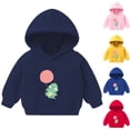 thumbnail image 3 of GPAECEAD Kids Boys Girls Long Sleeve Hoods Outfit Sweatshirt For Kid Dinosaur Cute Warm Fuzzy Hooded Fall Winter Blue, 3 of 3