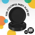 thumbnail image 7 of Exquisite 600 Ct Black 10" Plastic Party Plates 350 GSM Heavy Duty Disposable Plate Sets, 7 of 7