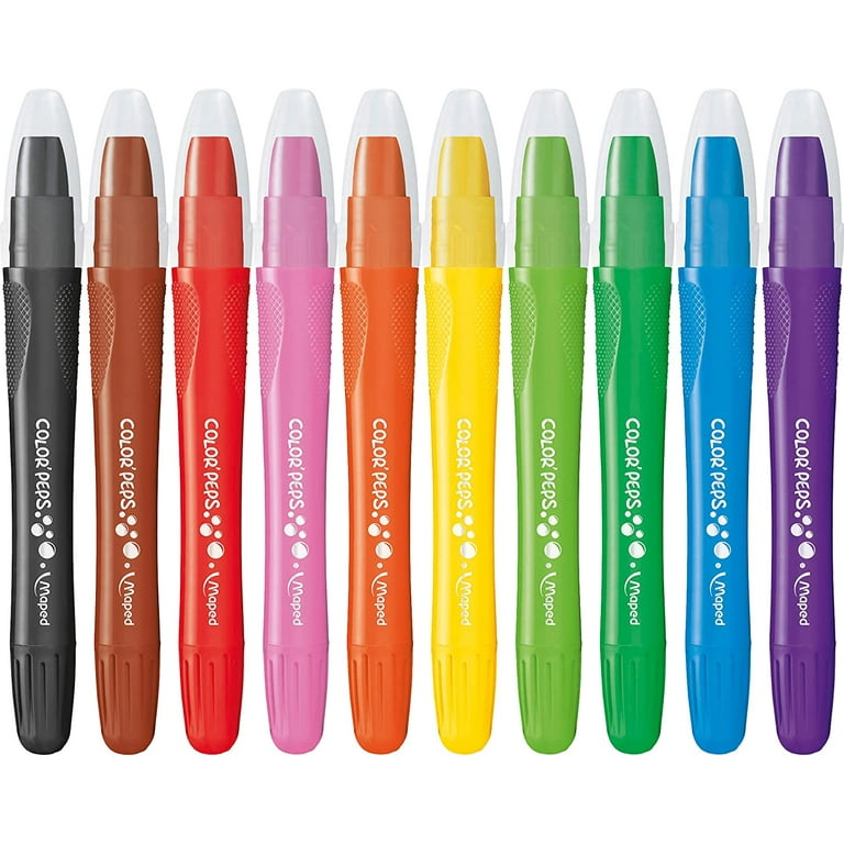 Maped Color'Peps Watercolor Gel Retractable Crayons, Pack of 10