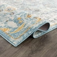 thumbnail image 6 of Hauteloom Tigris Collection Pasha Oriental Farmhouse Living Room Bedroom Area Rug - Vintage Distressed - Boho Chic Neutral Medallion Pattern - Off White, Blue, Orange - 3'11" x 5'7", 6 of 11