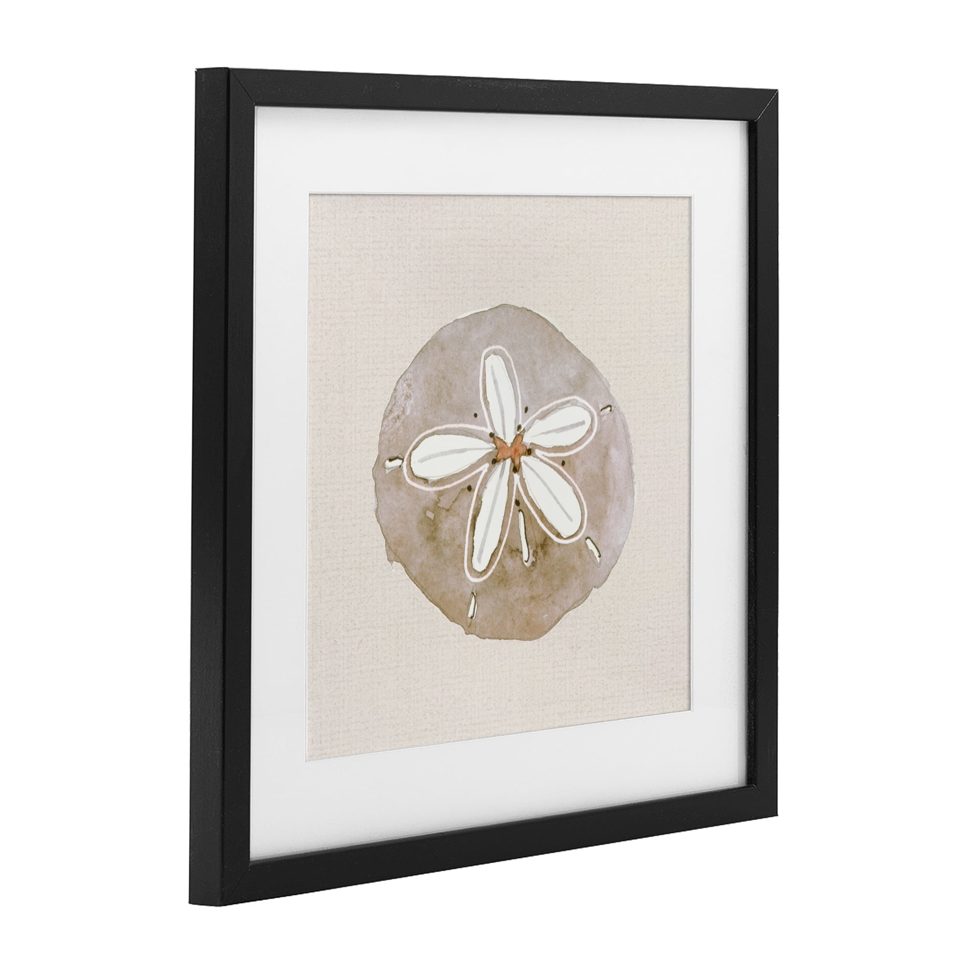 Stupell Industries Serene Beige Sand Dollar Black Framed Print Under Glass, design by Lanie Loreth
