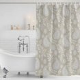 thumbnail image 3 of Yellow Paisley Shower Curtain, Waterproof Shower Curtains for Bathroom, Ethnic Vintage Floral Botanical Abstract Washable Fabric Bathtub Curtain Set Bath Decor with 12 Hooks Extra Long 72"x96", 3 of 8