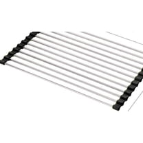 Folding Kitchen Sink Drain Rack — Stainless Steel Over-Sink Dish Drying Shelf Organizer