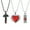 Type-A-Red, variant on 3 Pack Urn Necklace for Ashes Hear / Cylinder / Cross Urn Necklace for Human / Pet Cremation Jewelry for Ashes Memorial Keepsake Birthstone Pendant