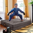 thumbnail image 6 of Jaxx Zipline Kids Sofa & Large Ottoman, 3 in 1 Fold Out Sofa, Big Kids Edition, Charcoal, 6 of 10