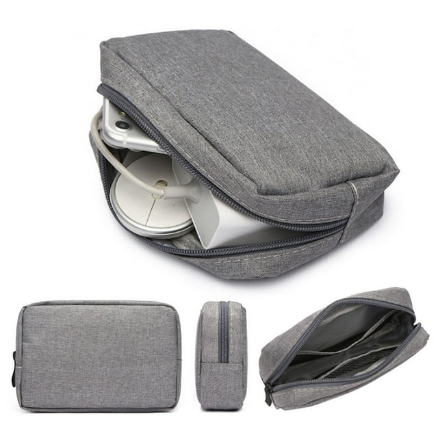 Bolsa organizadora de electrónica compacta para viajes - Bolsa impermeable de lona para cargadores, cables, gadgets y accesorios