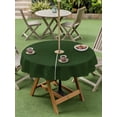 thumbnail image 5 of Outdoor Tablecloth with Umbrella Hole Zipper Solid Dark Green Round Tablecloth 54" Waterproof Outside Table Cloth Retro Minimalism Abstract Denim Texture Patio Table Cover Tablecloths for Picnic, 5 of 8