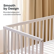 HARPPA White Convertible Baby Crib, GREENGUARD Gold Certified Full Size Crib for Babies and Toddlers, Modern Nursery Bed with Adjustable Heights