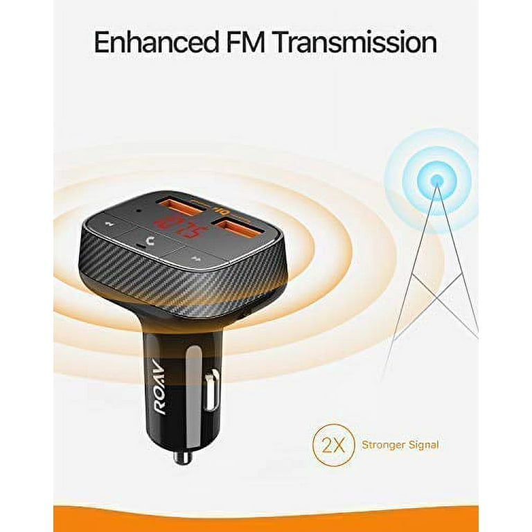 Roav SmartCharge F0, by Anker, FM Transmitter/Bluetooth Receiver/Car  Charger with Bluetooth 4.2, 2 USB Ports, PowerIQ, and AUX Output (No  Dedicated