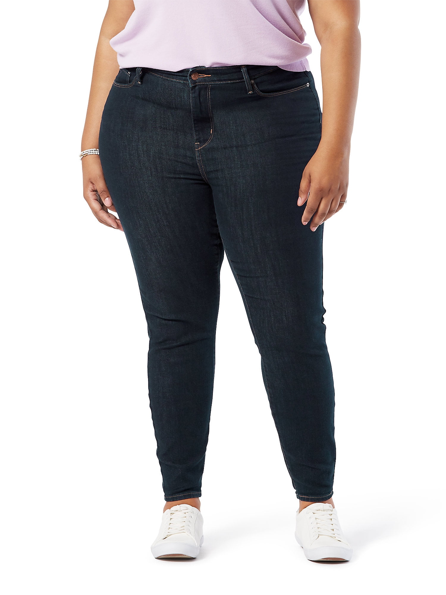 Style Co Plus Women's sz 14W Purple High Rise Tummy Control Slim Skinny Jeans 