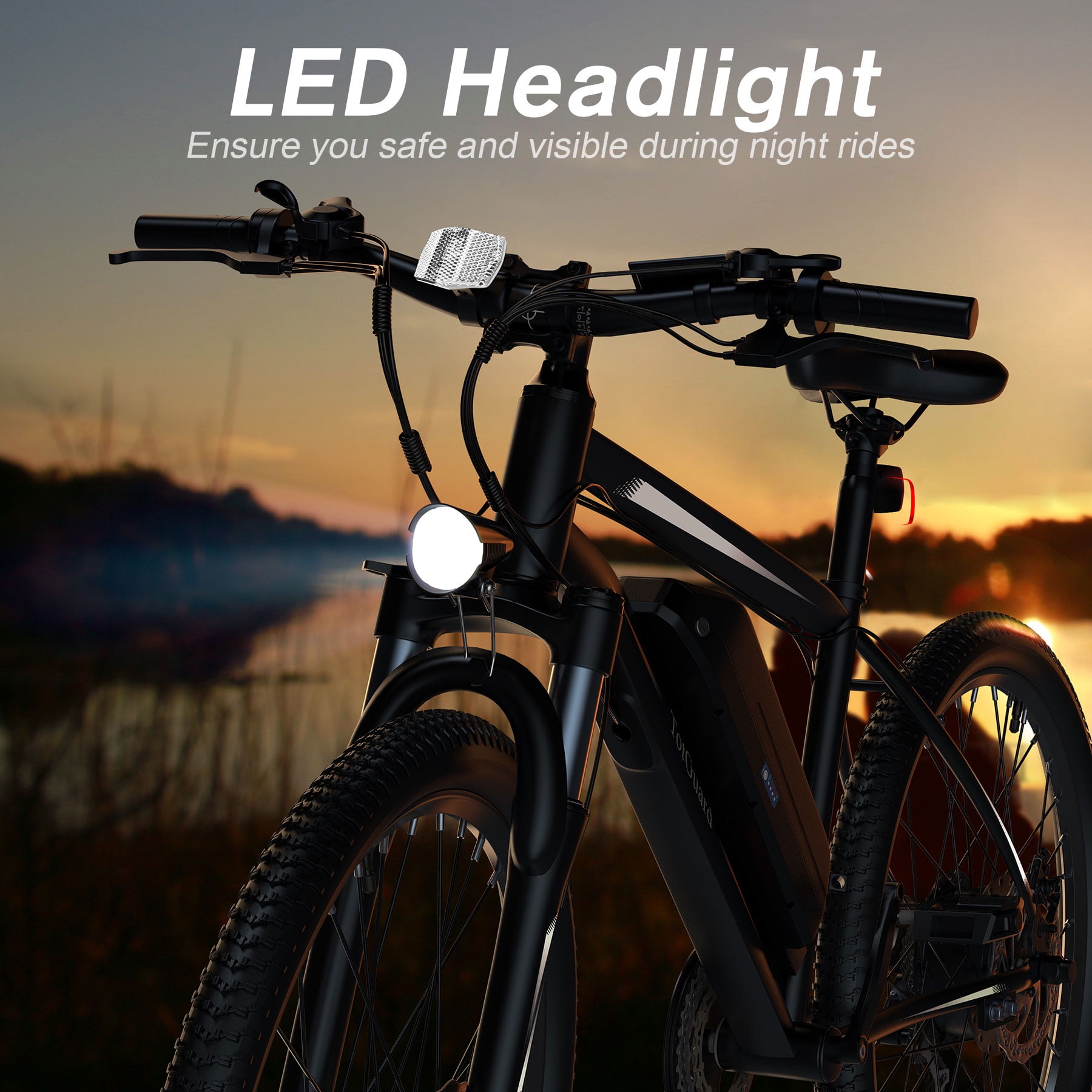 TotGuard Electric Bike for Adults, 26" Ebike 350W Adult Electric Bicycles, Electric Mountain Bike with 36V 10.4Ah Battery, Suspension Fork, Shimano 21 Speed Gears