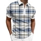thumbnail image 1 of Camisas s Para Hombre Manga Corta Camiseta estampada de manga corta con cremallera y solapa a la de primavera y verano para hombre (Khaki, XL), 1 of 5