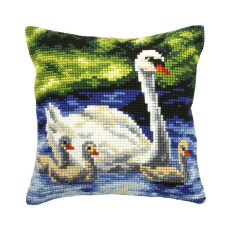UPC: 5901703218257 | Cushion cross stitch kit Swans family 9267
