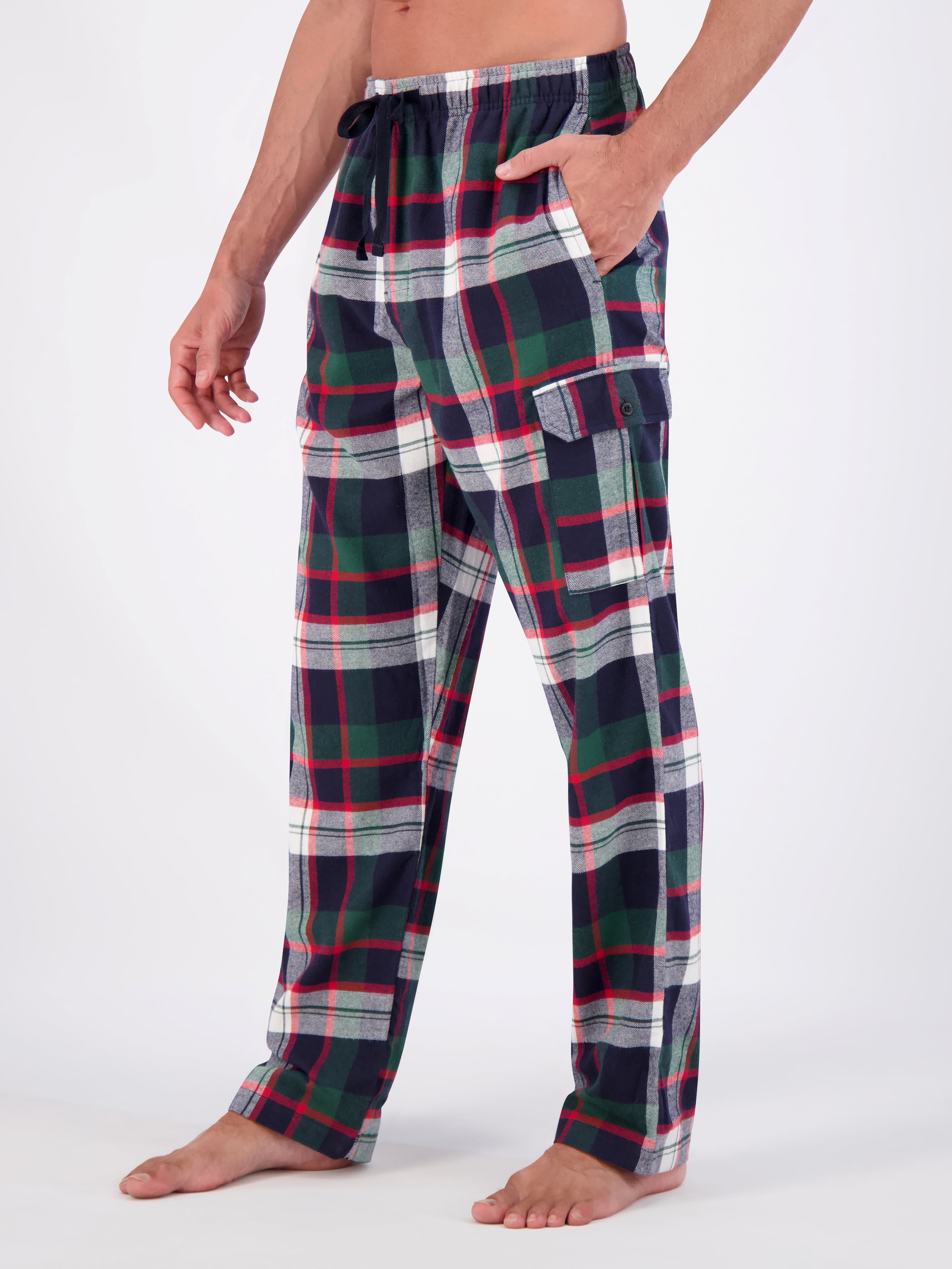 Hanes Men's Flannel Lounge Pajama Pants with Cargo Pockets, Sizes S-XL