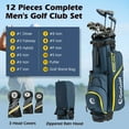 thumbnail image 2 of Costway 12 Pieces Men's Complete Golf Club Set Right Hand 460CC #1 Driver & #3 Fairway, 2 of 10