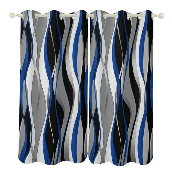 Stereo Abstract Line Gradient 2pcs Blackout Curtains For Living Room Bedroom Grommet Top Window Set for Left And Right Biparting Open