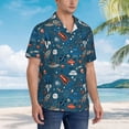 thumbnail image 5 of Daiia Cartoon Space1 Hawaiian Shirt for Men Gentle Cotton Regular Short Sleeve Casual-Small, 5 of 9