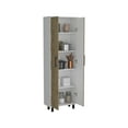 thumbnail image 3 of Wooden Cabinets, Multistorage Manacor, Five Shelves, Macadamia and White Finish, Multicolor Living Room Cabinets,Particle Board Cabinets With Doors, Furniture Primary Living Space Cabinets, 3 of 7