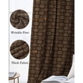 thumbnail image 6 of Dark Brown Rattan Blackout Curtains for Bedroom - 84 Inch Long Light Blocking 2 Panels Set, Vintage Abstract Wicker Texture Thermal Insulated Living Room Drapes Grommet Window Curtains 52"x84", 6 of 8