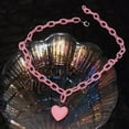 thumbnail image 6 of Women Candy Color Heart Pendant Single Double Layer Necklace Party Jewelry Gift, 6 of 8