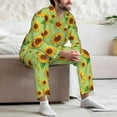 thumbnail image 7 of Lsque Sunflower Leaves Pattern Long Sleeve Pajama Set for Men - Soft 2-Piece Sleepwear and Loungewear Set with Pockets, Comfy Nightwear-Large, 7 of 7