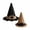 Set of 2, variant on Woven Rattan Witch Hat Decor, Gothic Scalloped Shaped Black Wizard Hat Ornament for Halloween Tabletop Centerpiece, Rustic Wicker Decorative Statue for Mantel Shelf Tiered Tray Home Decor