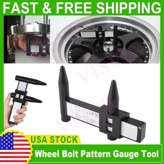 Wheel Bolt Stud Pattern Gauge Measurement 4 5 6 8 Lug Rims Holes Size Hand Tool