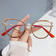 thumbnail image 2 of Gafas anti-luz azul gafas retro ojo de gato montura gafas planas con gafas montura de gafas ópticas de marea metálica europea y americana, 2 of 5