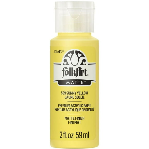 Folkart Acrylic Craft Paint 2 oz Sunny Yellow, FolkArt Acrylic Craft Paint