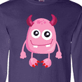 thumbnail image 4 of Inktastic Cute Monster, Pink Monster, Funny Monster, Horns Long Sleeve T-Shirt, 4 of 5