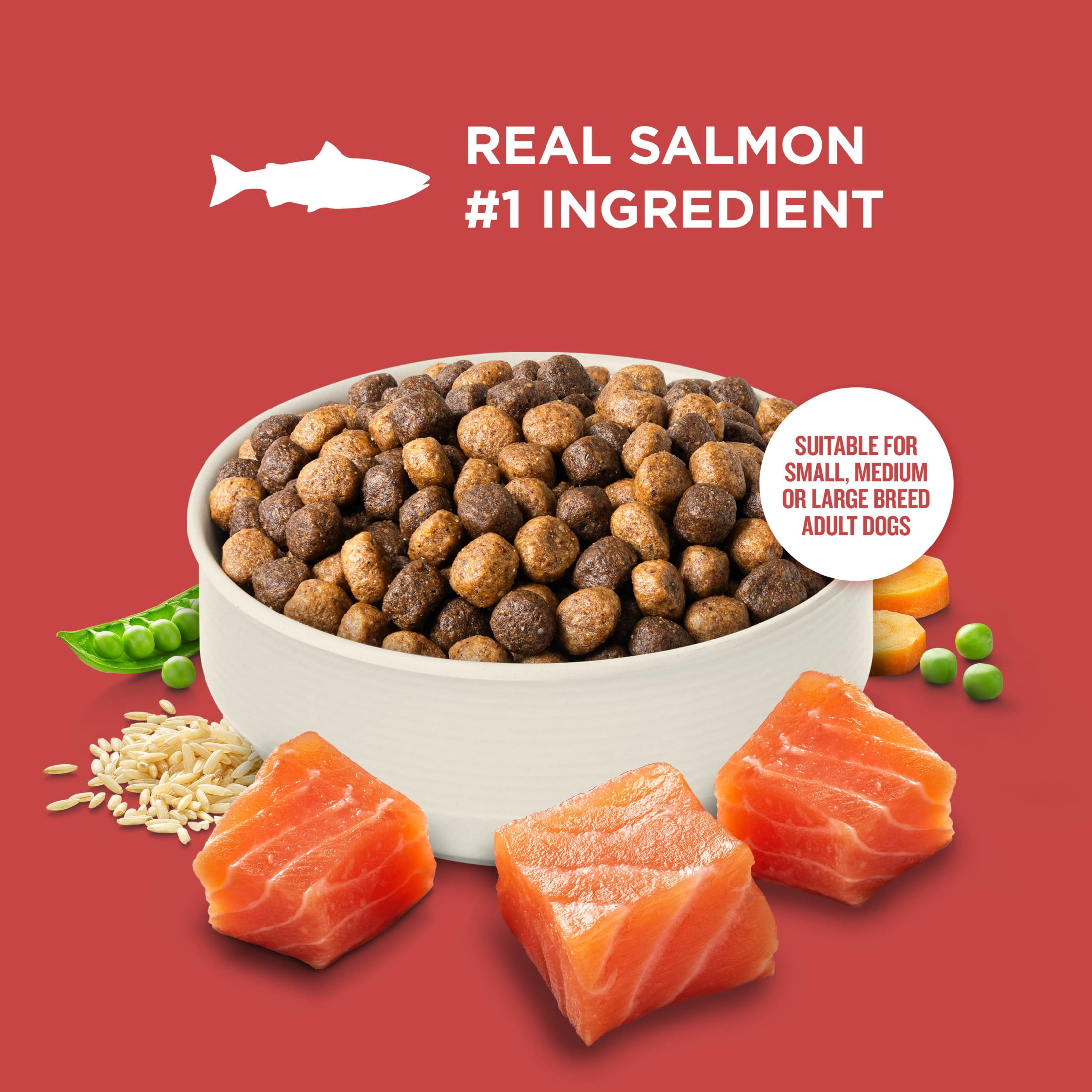 Rachael Ray Nutrish Dry Dog Food Real Salmon, Veggies & Brown Rice Recipe, 28lb.