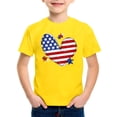 thumbnail image 4 of KHONTS Americans Flag Shirt Toddler Kids Boys Girls USA Flag Heart Graphic T-Shirt 4th of July Shirt Patriotic Tee Tops,Size 2-12 Years Yellow 110, 4 of 4