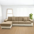 thumbnail image 3 of Sanmadrola Waterproof Couch Cushion Cover for Sectional Sofa,Slipcover Stain Resistant High Elasticity Wear-Resistant Striped Sofa Cover,Khaki 1 Piece Set for Furniture, Children, Pets, 3 of 7