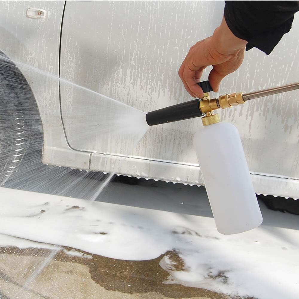 Heavy Duty Construction Foam Cannon, Environmentally Friendly Compact Size Multiple Use Cleaning Tool, Adjustable Spray Nozzle For Dense Foam Generation, Pressure Washer