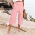 thumbnail image 2 of Soyumi Women Casual Pants Loose High Waist Cropped Palazzo Beach Pants Summer Outfits 2026 Trendy, Pink, 2 of 7