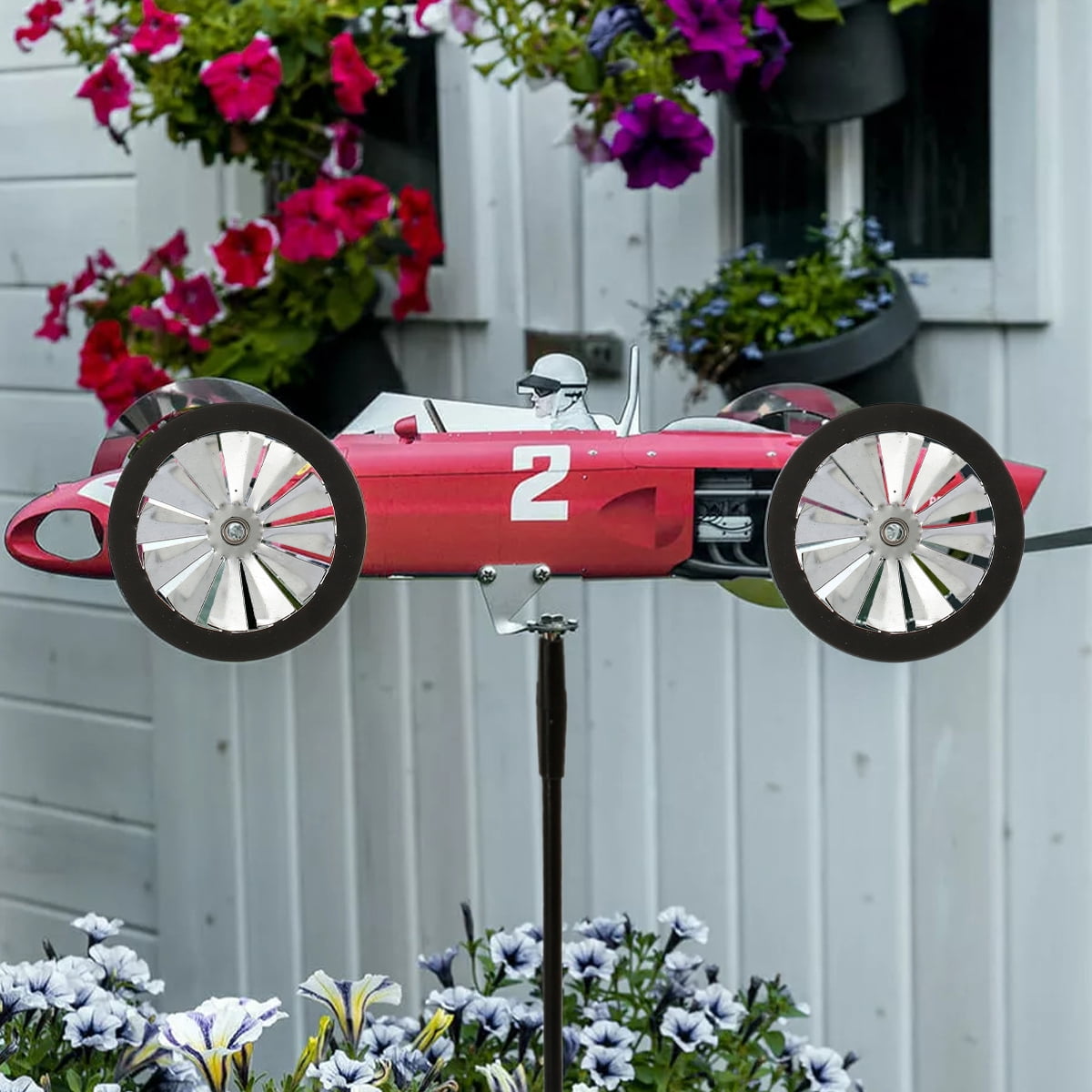 Protoiya Garden Racer Windmill, Racing Car Wind Spinner Garden Racer
