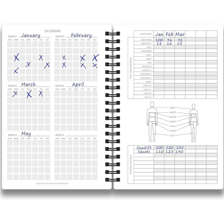 Exercise Journal | Track Fitness & Wellness | 120 Days | Sage Green