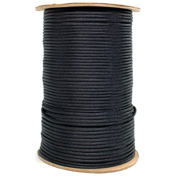 Craft County 500 Foot Commercial Black Parachute Cord – Coiled on Spool – Craft Cord – Arts and Crafts