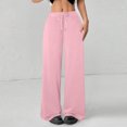 thumbnail image 5 of Women's High Waisted Wide Leg Sweatpants Casual Jogger Pants for Relaxed and Sporty Everyday Use,Pink,L, 5 of 6