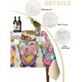 thumbnail image 2 of Spring Floral Table Cloth, Waterproof Tablecloth for Rectangle Tables, Watercolor Gnomes Flowers Butterflies Yellow Reusable Washable Fabric Table Cover for Restaurant Kitchen Dining Tables 52"x70", 2 of 9